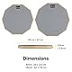 Donner Practice Pad Drum Übungspad 8 Zoll/20.32cm mit Drumsticks, Grau
