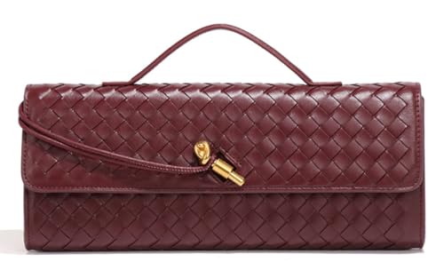 Image of Upbull Trendy Woven Evening Clutch Purses Women Underarm Shoulder Handbag Cute Satchels Crossbody Purse PU Leather Wallet