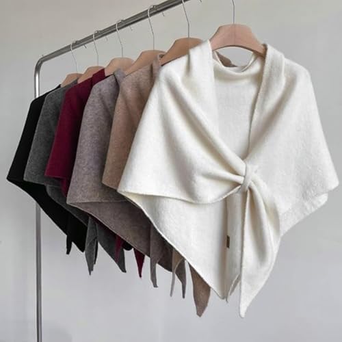Women's Shawl Wrap Solid Color Pashmina Scarf, Cozy Wool Cashmere Shawls and Wraps, Fashion Cape Cardigan Sweater Wrap2