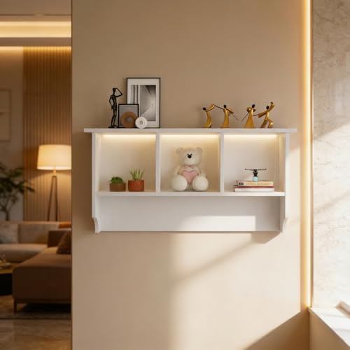Image of Rio Multipurpose Modular Wall Racks /Shelves /Organiser /Decor Particle Board Wall Shelf (Number of Shelves - 4, White)