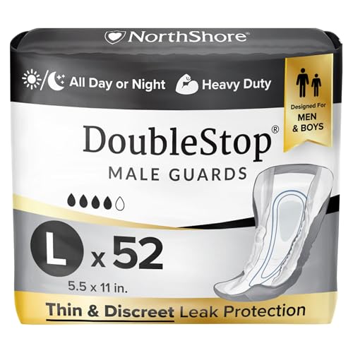 NorthShore DoubleStop Male Incontinence Guards Large 52 Count