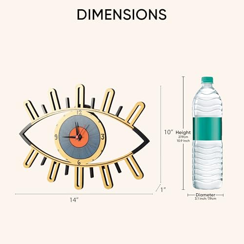 Image of AAKRITI ART CREATIONS Serene Eyes Wall Clock Multicolor | Wall Clock for Home, Home Decoration | Modern Art Wall Hanging Wall Clock, Lightweight Wooden wall Decor | Matte Finish Wooden wall Clock