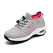 Orthopedic Sneakers Breathable Women Walking Shoes Slip on Trainers Comfort Wear Orthowear Fashion Comfortwear Ortho Plantar Fasciitis Comfortable Air Cushion Stretch Casual Athletic Shoe Grey-a