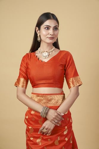 Image of Shasmi Women's Banarasi Saree Pure Kanjivaram Silk Saree Soft new ladies 2025 Design Wear Pattu Sarees Party Sari collections With Blouse Piece for Wedding sadi (PARI-188)