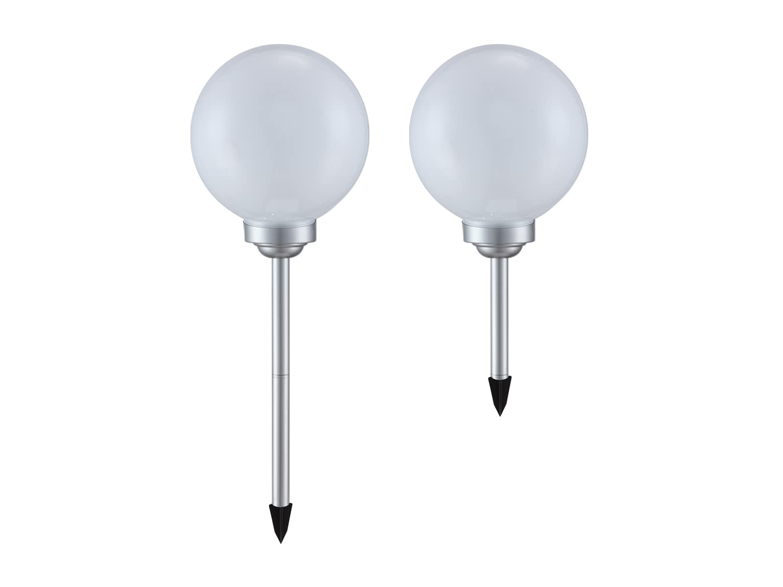 Bolas solares LED Iluminación Exterior (2 unidades, 25 cm de diámetro, con estaca)