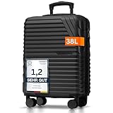 Premium Handgepäck Koffer 55x40x20cm - passend für Ryanair, Lufthansa, Eurowings und co. I 38L Handgepäck Koffer mit sanften Rollen und praktischem TSA Schloss, Reisekoffer Bordkoffer (anthrazit)