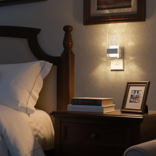 Image of DORESshop Night Light, Night Lights Plug Into Wall, Dimmable, 3000K | Bubble Decorative Night Light, Dusk to Dawn Sensor, Wall Sconce-Style Design Nightlights for Bathroom, Hallway, Gift, 2 packs