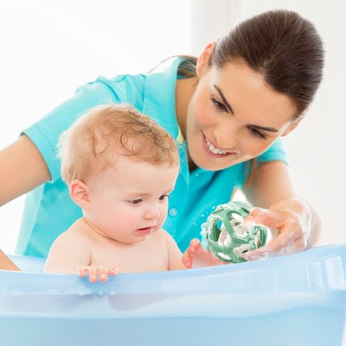 MCGMITT Montessori piłka sensoryczna dla niemowląt, 2 w 1, gryzak i piłka do gryzienia dla niemowląt, zabawka do gryzienia ze wspomaganego uzębienia, silikon, nie zawiera BPA, łatwa do uchwycenia