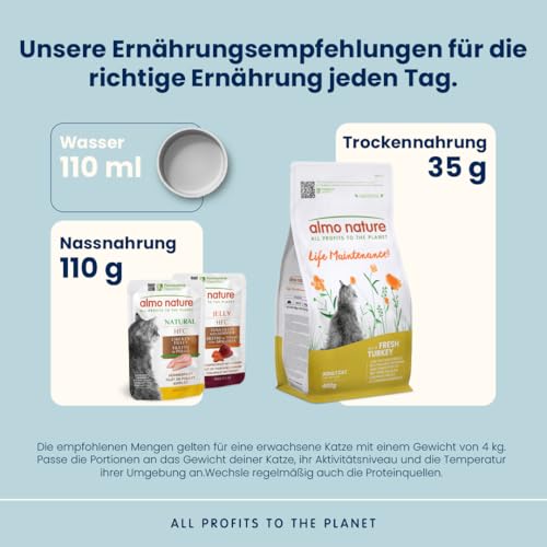 Almo Nature Life Maintenance, Trockenfutter Katze Adulto mit Frischer Truthahn | Packung mit 400 g – Ansicht 3
