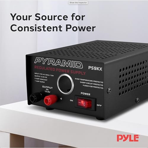 Pyramid PS9KX Universal Compact Bench Power Supply-5 Amp Linear Regulated Home Lab Benchtop Converter W/ 13.8 Volt Dc 115V Ac 70 Watt Input, Screw Type Terminal, 12V Car Cigarette Lighter thumb #6