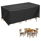 【Funda protectora muebles jardin de primera calidad】 fabricada en tela Oxford duradera que no se decolora (120 gr / m2) con un revestimiento espesado, impermeable y resistente a las grietas. El diseño resistente a los rayos UV ofrece una durabilidad excepcional contra la luz solar. Proteja eficazmente su Fundas Mueble Jardinde entornos hostiles como sol fuerte, lluvia, nieve, polvo y mucho más.
