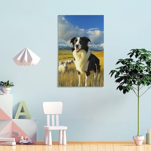 Impression sur toile Border Collie grand format pour habiller un mur blanc vide - 4