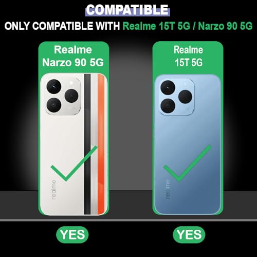Image of Back Cover | MagFit Ring Design (Non-Magnetic) | Shockproof Case | Anti-Slip Grip | Raised Camera Edges | Slim Protective Case for Realme 15T 5G / Narzo 90 5G (Matte Black)
