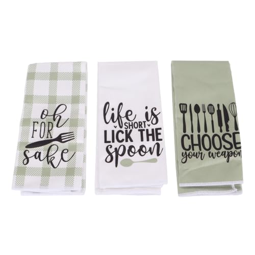 Alide Juego de 3 paños de cocina divertidos, absorbentes, de secado rápido, reutilizables, para bar, decoración de baño y cocina.