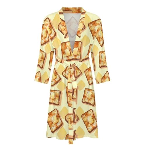 Golden Toasts Funny Men's Robe Soft Lightweight Bathrobe Long-sleeve Spa Robes4