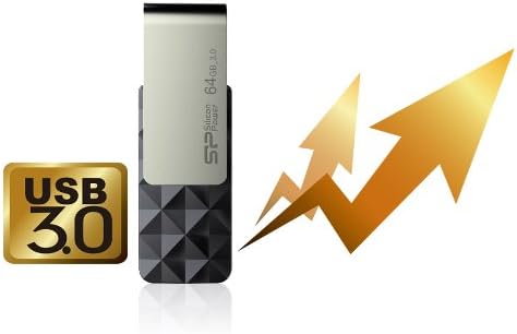 Silicon Power 128GB Blaze B30 USB 3.0 Swivel Flash Drive, Black (SP128GBUF3B30V1K)
