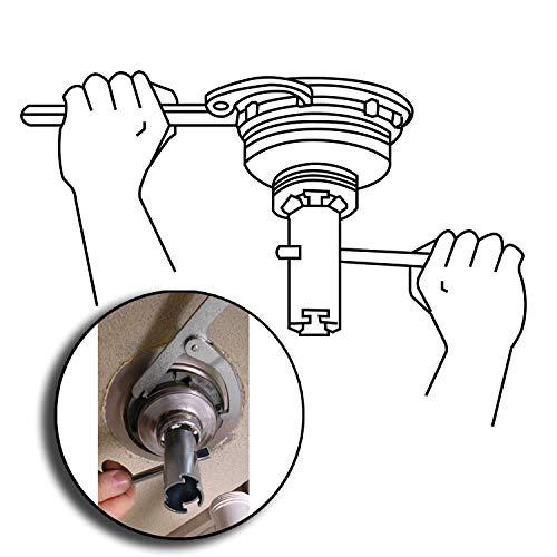 HAUTMEC Basket Strainer Wrench, Double Working End, Universal Sink Basket Strainer Wrench PL0029