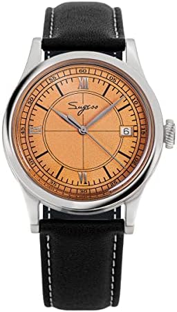 Generic Sugess - Reloj de pulsera mecánico con movimiento de gaviota ST2130 de 38 mm, Naranja, Moda