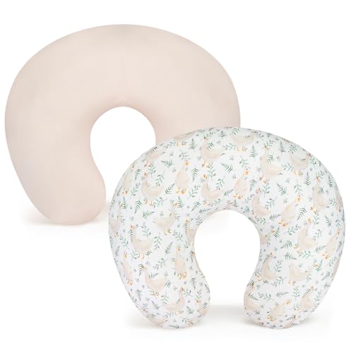 Image of Accmor 2 Pack Nursing Pillow Covers, Stretchy Nursing Cover for Breastfeeding, Ultra Soft Comfortable Pillow Slipcover for Baby Girls Boys Newborn