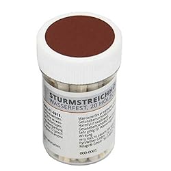 Relags Cerillas resistentes al agua y a las tormen...: 2 latas con un total de 40 maderas Ya sea viento, tormenta o humedad, esto no puede dañar estas maderas.. Tamaño de una lata: 32 x 53 mm Peso por lata: 15 g Solo quemar sobre una base ignífuga y usar solo al aire libre