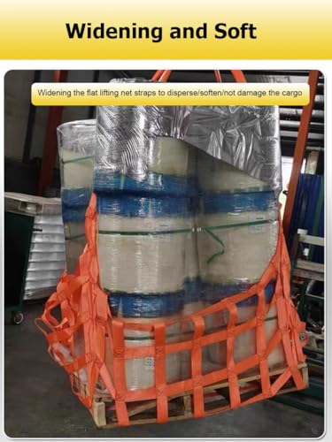 Filets de levage robustes avec élingues de sécurité de 2 tonnes et 2,5 m