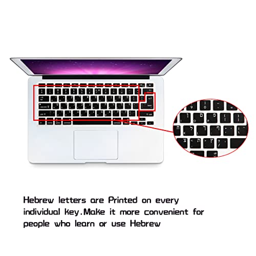 Hrh Hebrew Language Silicone Keyboard Cover Skin For Macbook Air 13,For Macbook Pro13/15/17 (With Or W/Out Retina Display,2015 Or Older Version)&For Imac Older,Usa And European Layout #TOP2