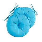 YOOZEKU Outdoor Round Bistro Chair Cushions,15 inch Round Seat Cushions with Ties for Outdoor Patio
