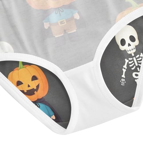 Cute Halloween Print Gray Undies for Toddler Girls, Girls Underwear Cotton, 2T–8 Years4