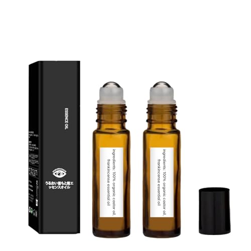 2 Pcs Eye Rollerball Castor Oil and Frankincense,Eye Roller Castor Oil and Frankincense Eye Roller for Eyes, Bags Under Eyes