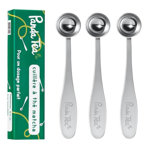 Panda Tea - Cuillère à Matcha en Inox - Cuillere Doseuse à Thé - Dose Précise de 1 Gramme - Acier inoxydable 18/10 - Qualité Supérieure