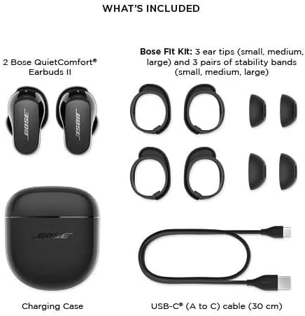 Bose Quietcomfort 883974-0010 Słuchawki Douszne, Czarny, Do 24 h Pracy