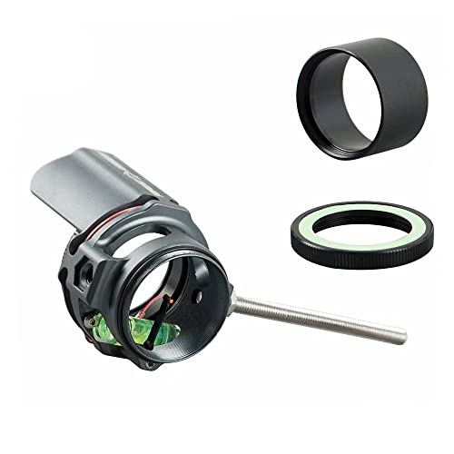 Sharrow Archery Bow Sight Compound Bow Scope Sight Single Pin 2X 4X 6X 8X Lens Optical Fiber Sight Hunting Accessory With Sunshade (8X, Blue) #TOP6