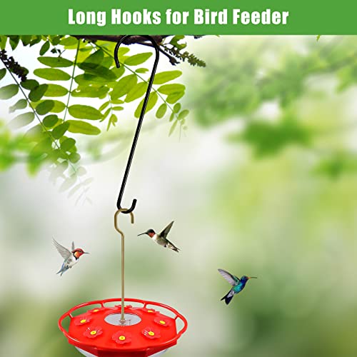 Feed Garden 6 Pack 23 Inch Metal Tree Branch Hook, 1/4 Inch Diameter Rust Resistant Hanging Black S Shaped Hooks For Bird Feeders And Baths, Planters, Lanterns, Ornaments And More #TOP4