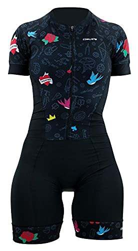 Macaquinho Ciclismo Hupi Tattoo Manga Curta