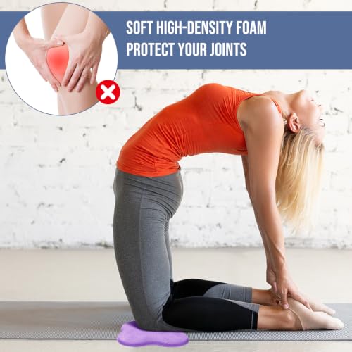 Image of Yoga Knee Pads 2 Pack, Foam Kneeling Cushions - Non-Slip Pilates Knee Pad Cushion & Wrist Support - Portable Workout Knee Pads for Meditation, Kneeling, Balance, Floor, Pilates,Yoga
