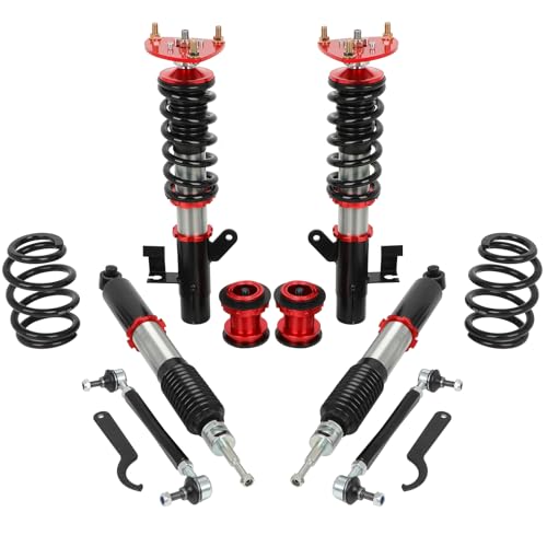 STRUTSTORE Coilovers Suspension Kit Fit for Volvo for S40 2005-2012 Damper Adjustable Coilovers Struts, Height Adjustable Lowering Kit, Red