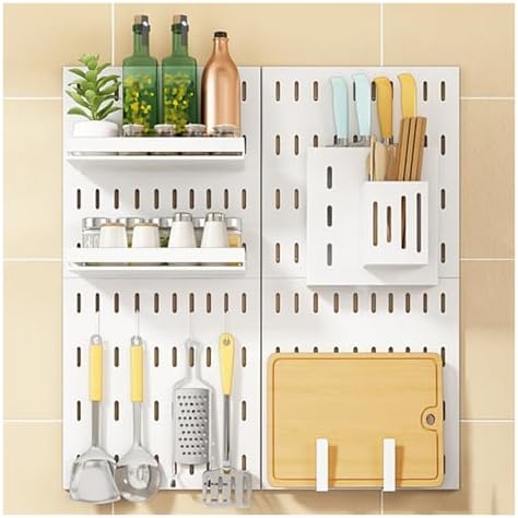 Stainless Steel Pegboard Panel Kit - Wall-Mounted Organizer for Craft Room, Garage, Kitchen & Office - Modular Storage Solution for Easy Hanging Display