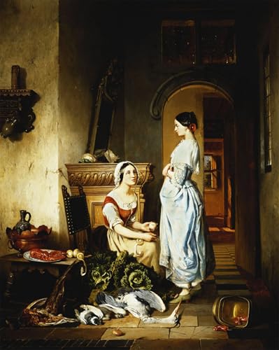 Peinture murale Préparer le repas de David Emil De Noter toile salon 60x90cm
