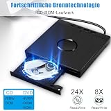 Dictien Zewnętrzny napęd CD do laptopa, DVD, zewnętrzny USB3.0 z SD/TF, zewnętrzny napęd DVD do komputera, do MacBooków, do Windows 11/10/8/7/XP/OSX/Linux