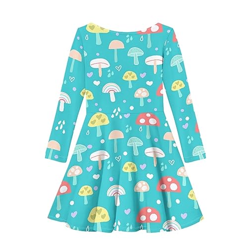 Kids Cute Clothes Girls Twirly Swing Dress Long Sleeve Crew Neck Fall Clothes School Casual2
