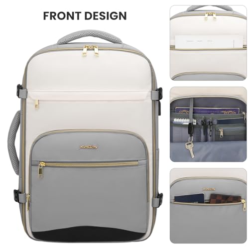 Image of YAMTION 40L Large Travel Backpack for Women,Carry On Luggage with 4 Packing Cubes, Airline Approved Weekender Backpacks for Personal Items fits 17 Inch Laptop