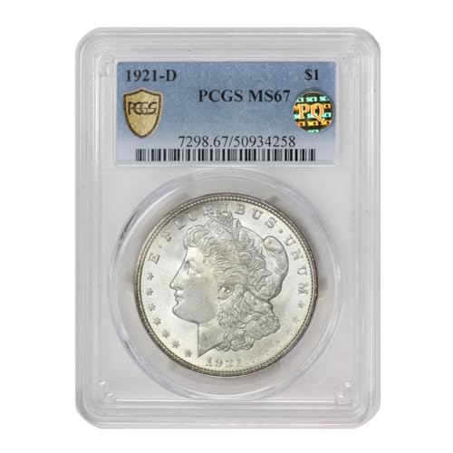 1921 D American Silver Morgan Dollar MS-67 PQ Approved $1 MS67 PCGS
