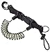 Phantom Aquatics Quick Release Coil Lanyard with Clip and SS Split Ring, Black