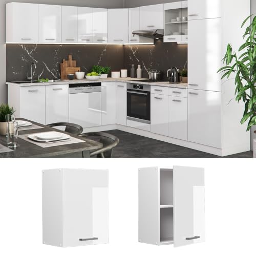 Vicco Wall cabinet Raul, White High Gloss, 45 cm - Image 3