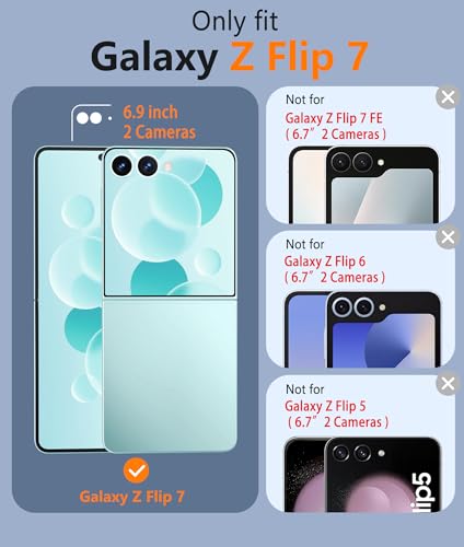 Image of FNTCASE for Samsung-Galaxy Z-Flip-7 Clear Case with Screen Protector | Anti Yellowing, Military Grade Drop Protection, Rugged Shockproof, Transparent