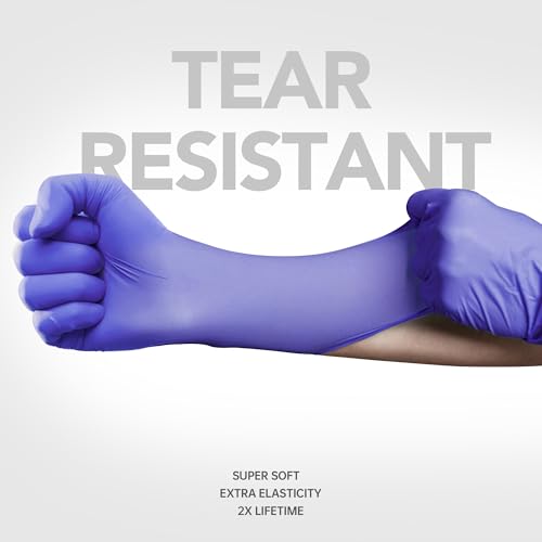 Medguy Medical Nitrile Exam Gloves, 4.5 Mil Powder-Free Latex-Free Food-Safe Disposable Cooking Cleaning Glove, Blue-Violet 100Pcs (Large)