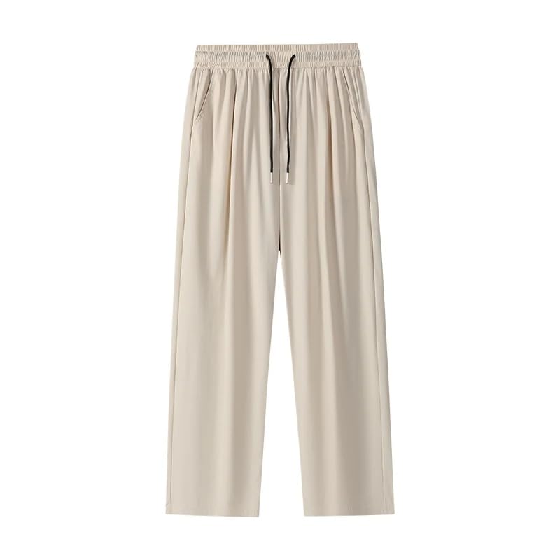 Summer Men's Casual Sports Straight Trousers Loose Wide-Leg ice Silk Pants4
