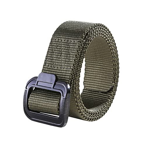 Men's Nylon Belt Outdoor Sports Casual Climbing Belt with Quick Release Buckle Durable Green Design for Riding Hunting and Running Activities