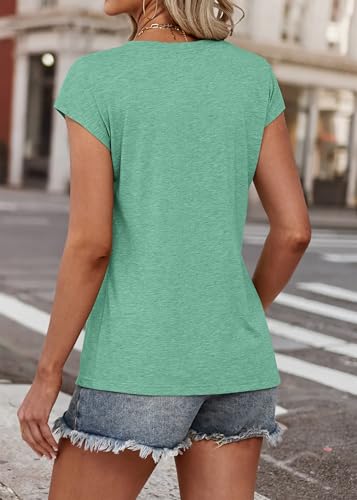 ATHMILE Womens Summer Tops V Neck Cap Sleeve Tshirts Casual Cute T Shirts Fashion Clothes Vintage Basics Tee - Image 6