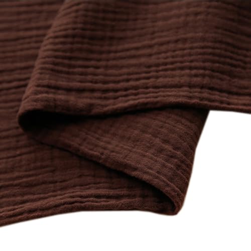 Mousseline de coton double gaze marron 5m pour éviter la transparence de vos vêtements d'été